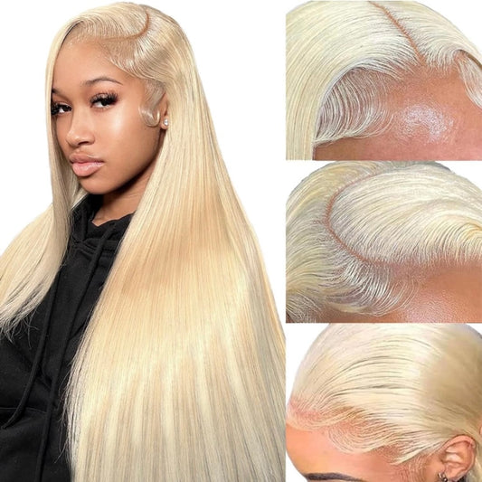 Duchess 613 Lace Front Wig Human Hair 28 Inch Blonde Lace Front Wigs Human Hair 13x4 Straight Lace Frontal Wigs Human Hair 180% Density HD Lace Front Wigs Human Hair Pre Plucked with Baby Hair